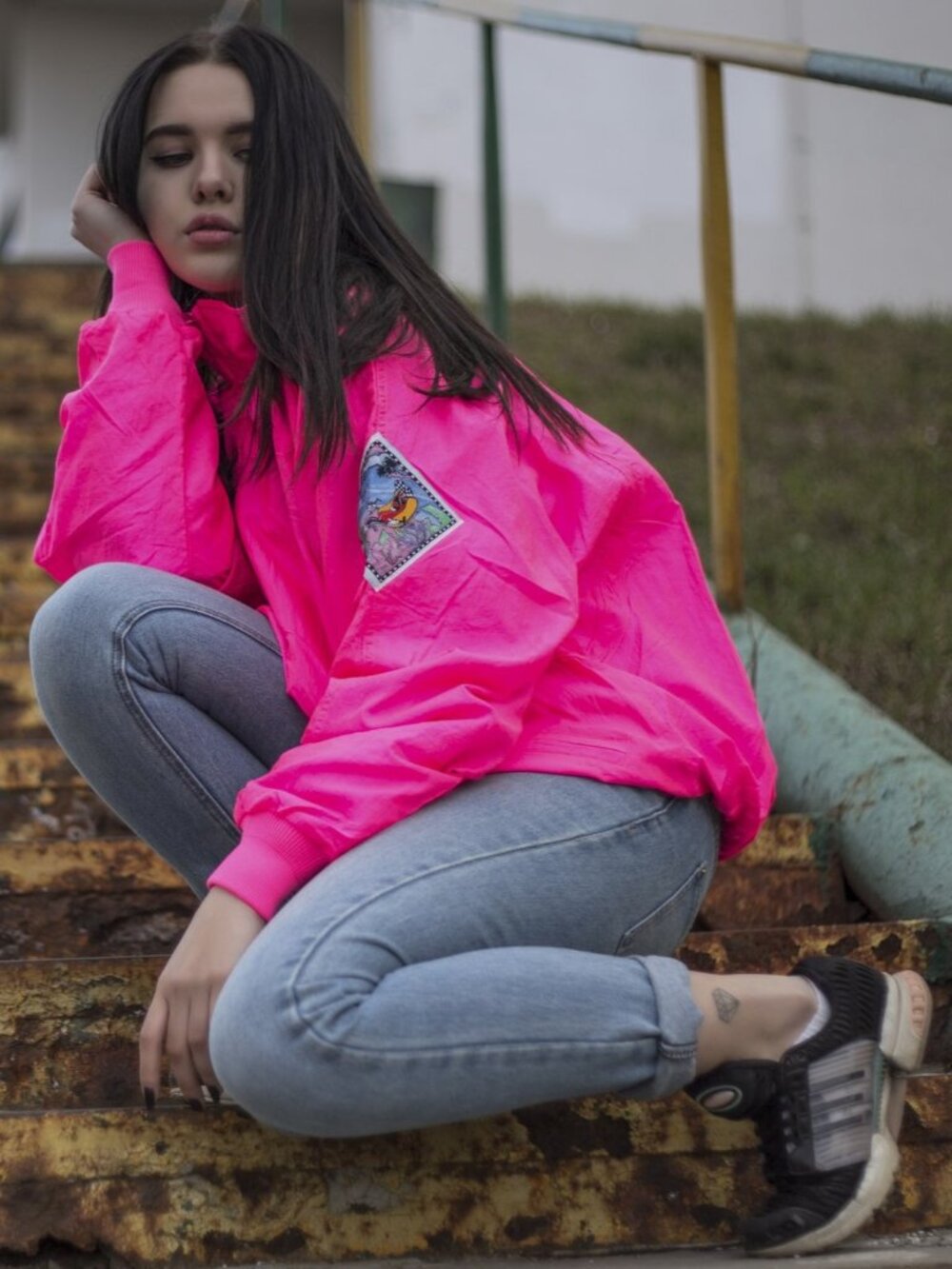 ＨＯＴＤＯＧＧＥＲ "First Generation" 80s Windbreaker ¼ Zip Pullover Jacket 🩷